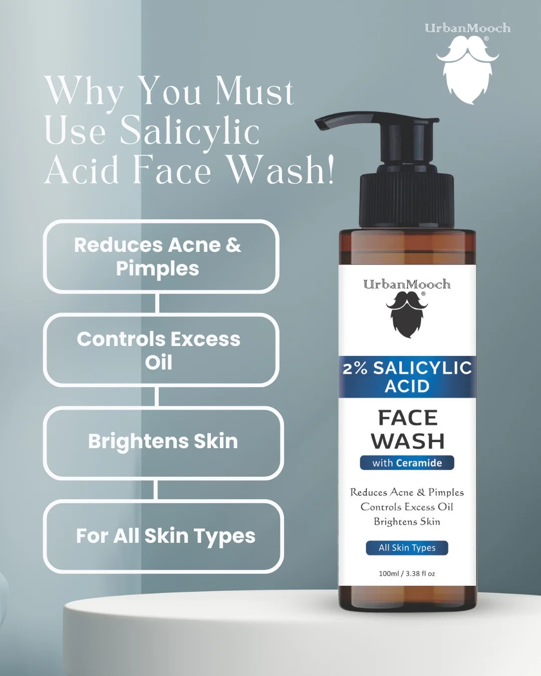 UrbanMooch Salicylic Acid Face Wash for Men - Image 3
