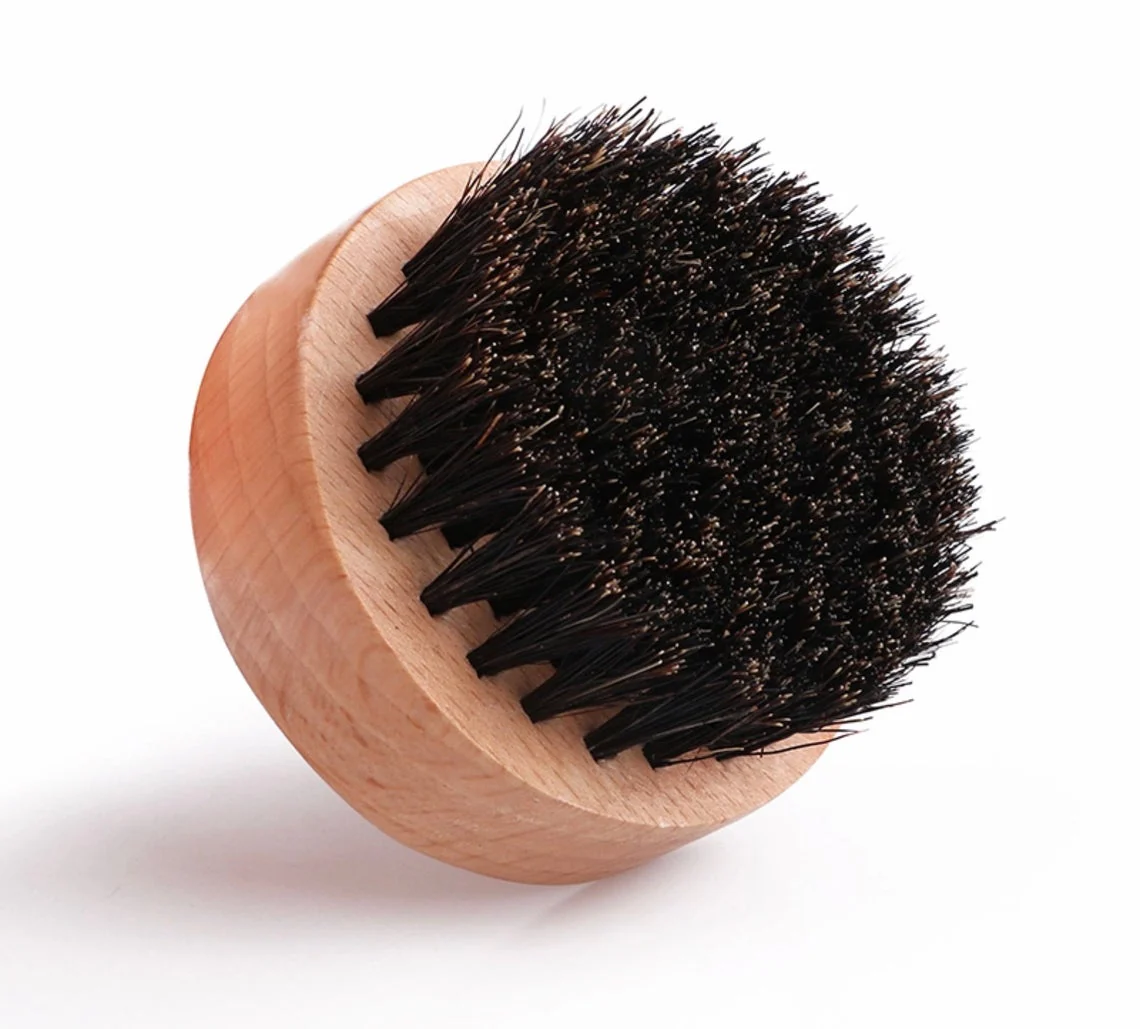 Round Boar Bristle Beard Brush for Men - Image 7