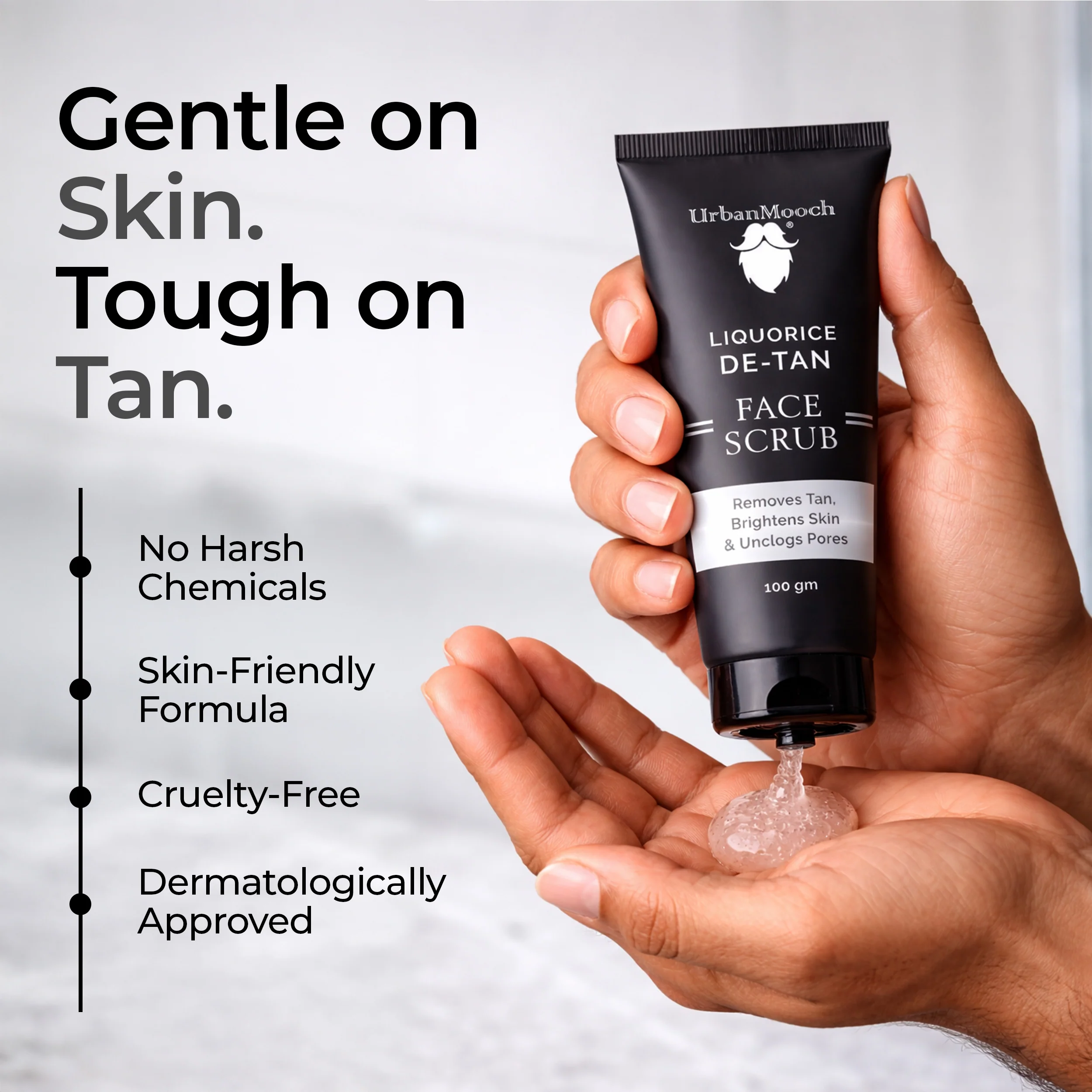 UrbanMooch Licorice De-Tan Face Scrub for Men | Removes Tan, Brightens Skin & Unclogs Pores | Deep Exfoliating Scrub for Oily & Dull Skin - Image 6