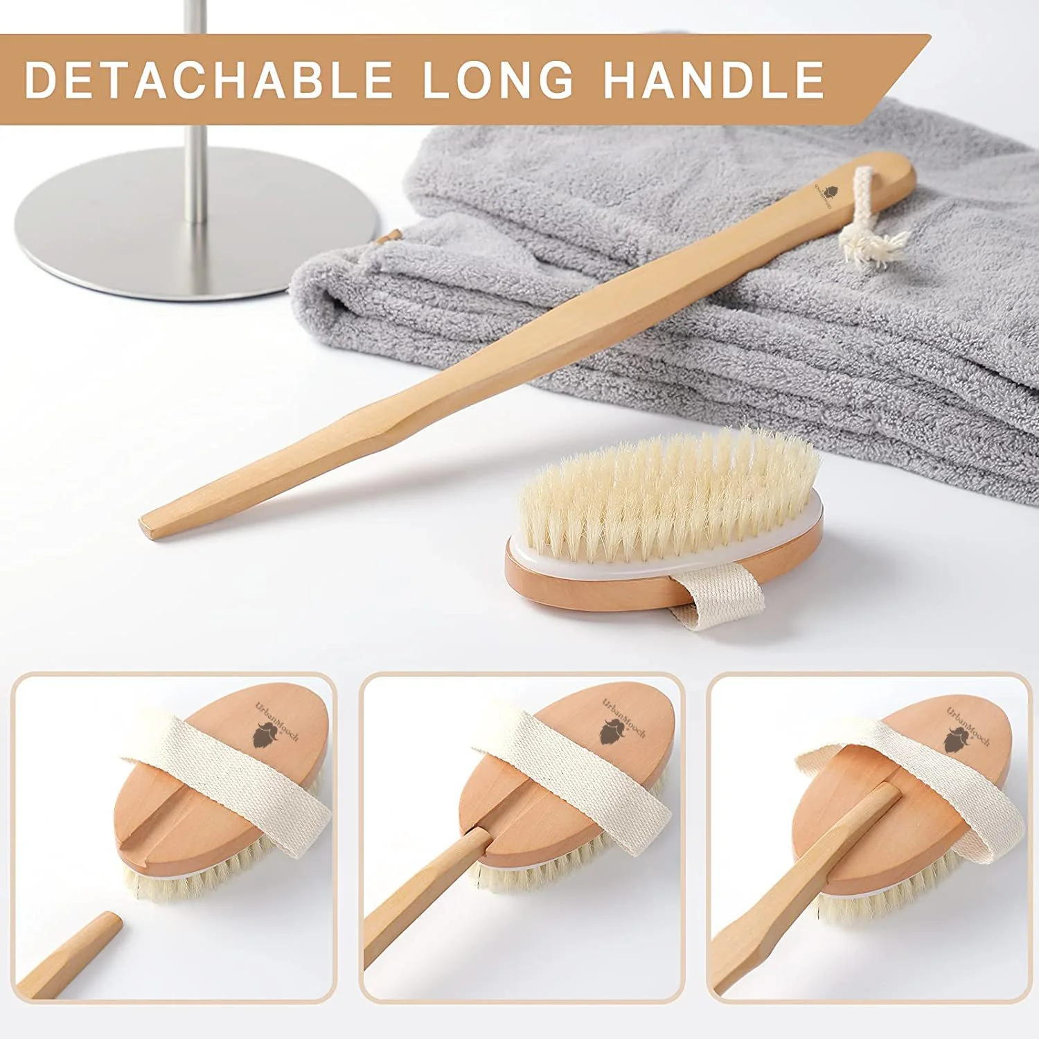 Long-Handle Wooden Bath Brush - Image 5
