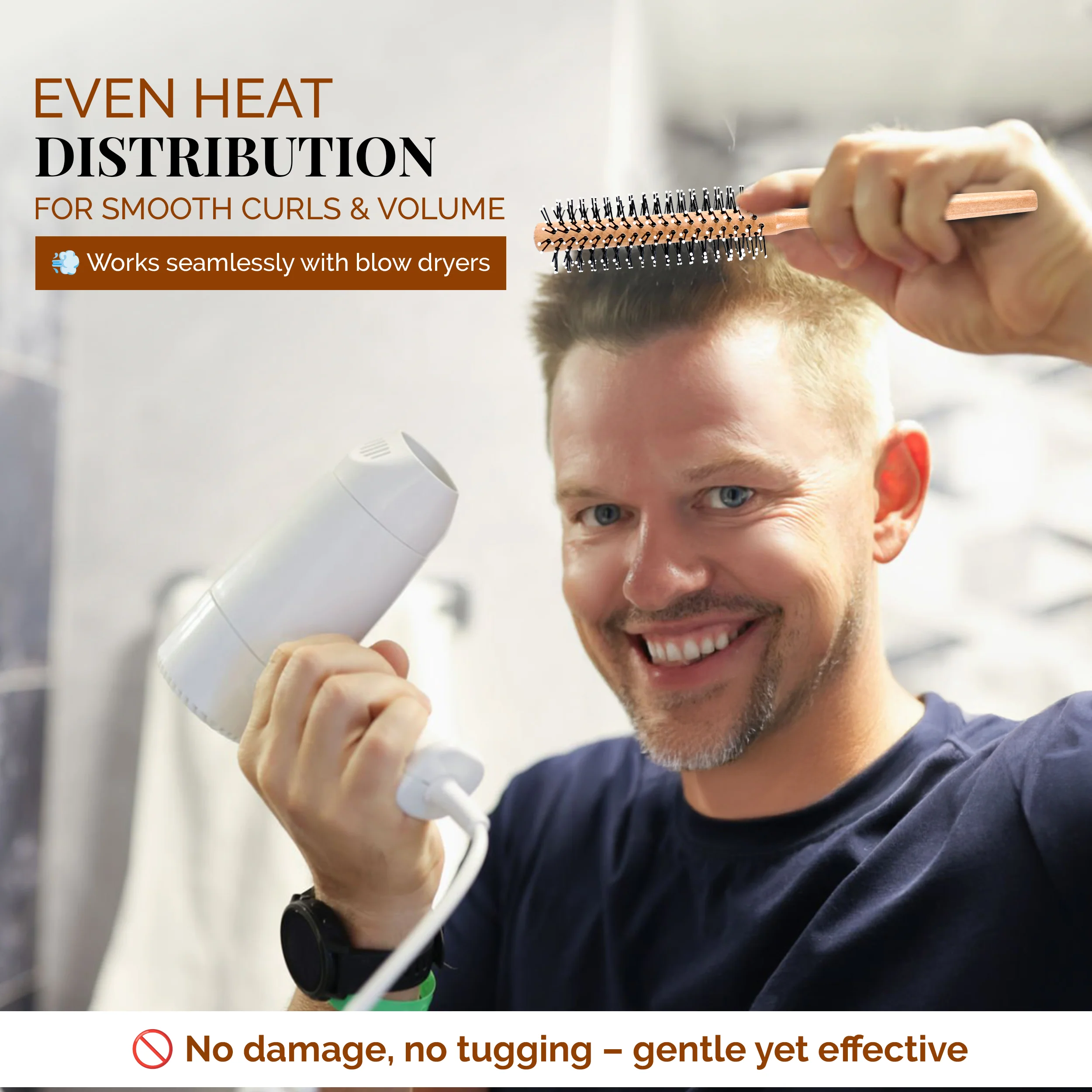 UrbanMooch Round Hair Brush for Men - Image 6