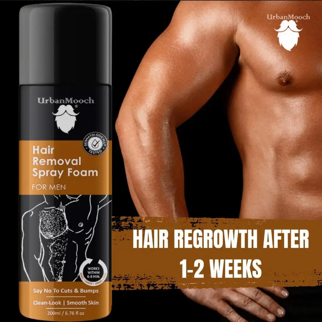 UrbanMooch Painless Hair Removal Spray Foam for Men, 200ml - Image 4