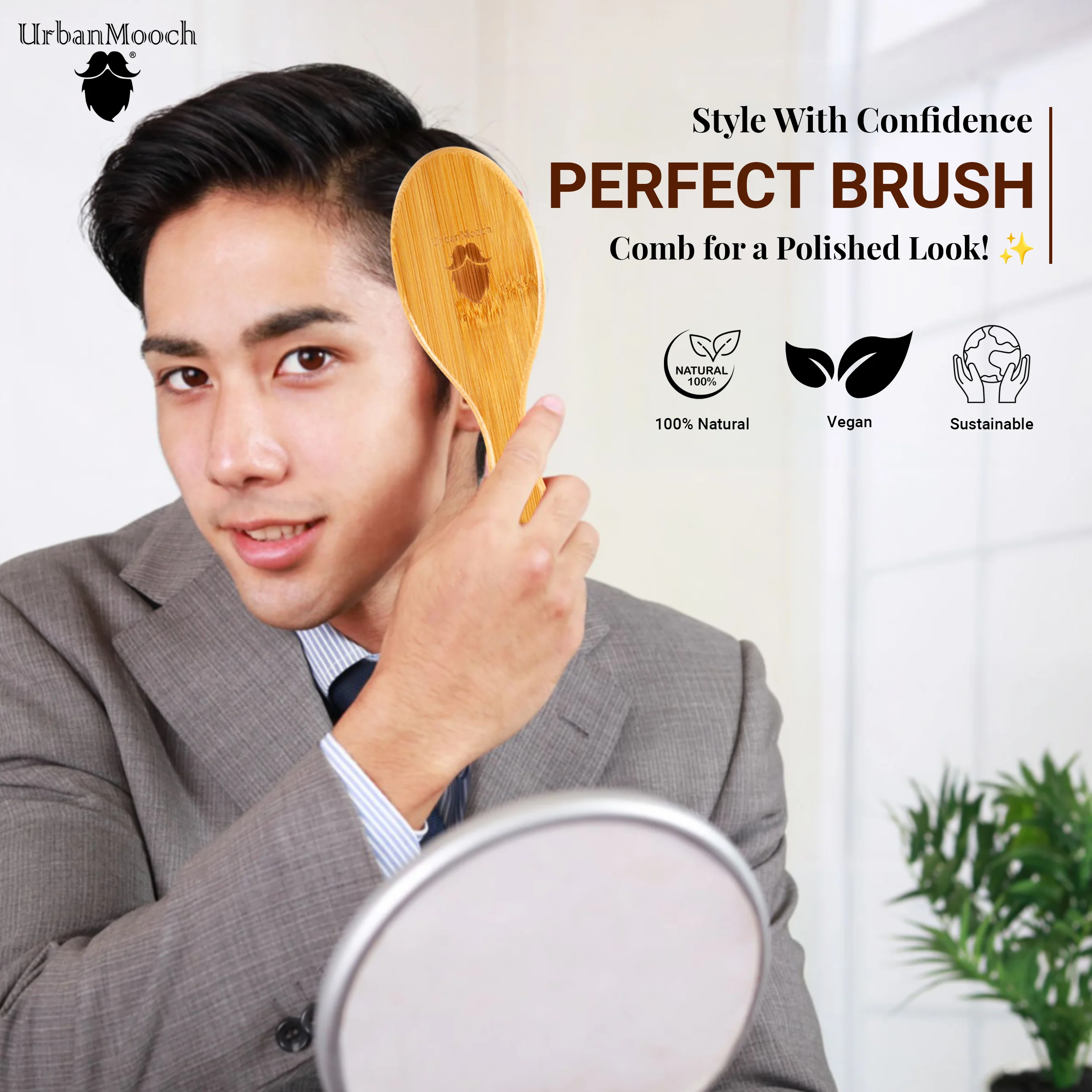 Premium Dual Nylon & Boar Bristle Hair Brush - For All Hair Types - Image 5