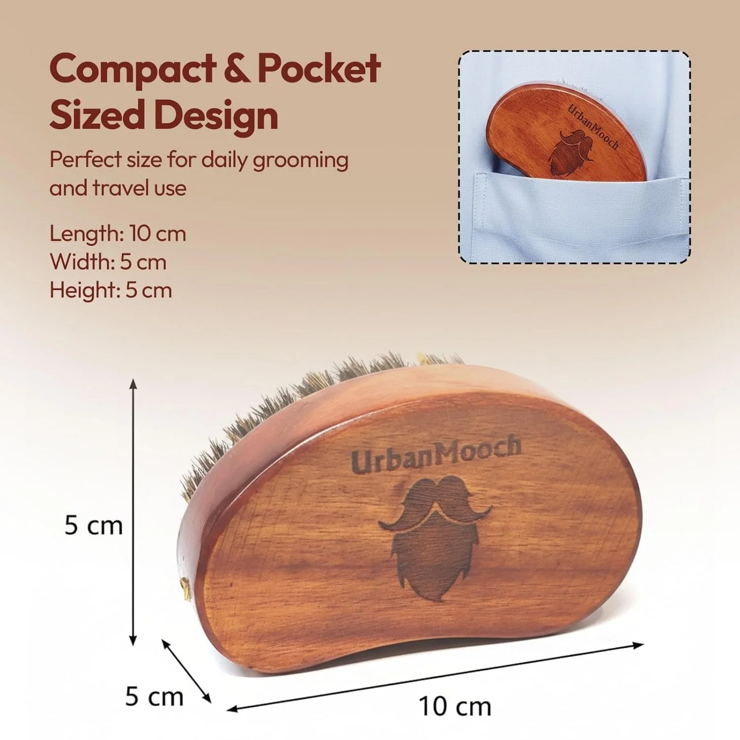 Boar Bristle Brush for Beard - Image 3