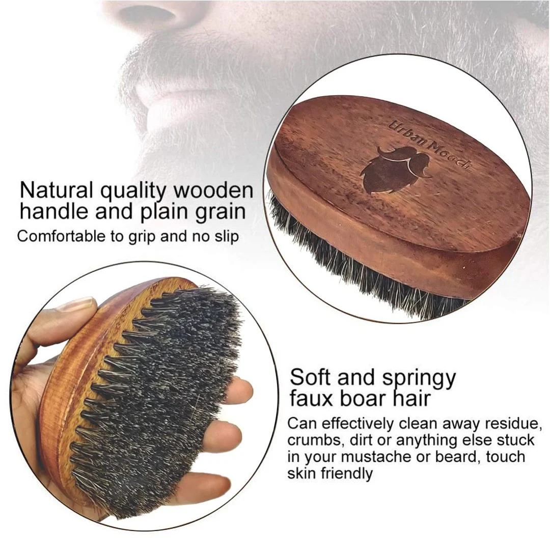 UrbanMooch Original Boar Bristle Beard Brush for Men - Image 5