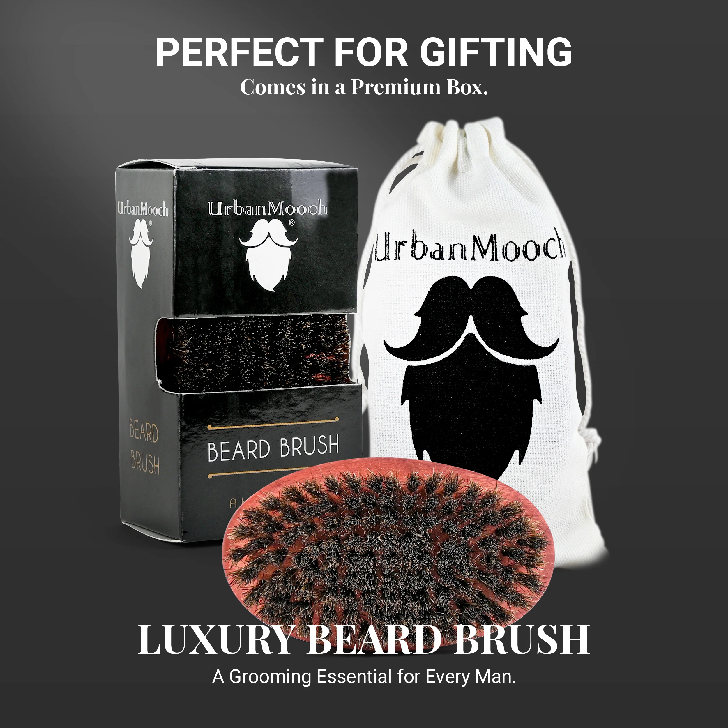 UrbanMooch Original Boar Bristle Beard Brush for Men - Image 7