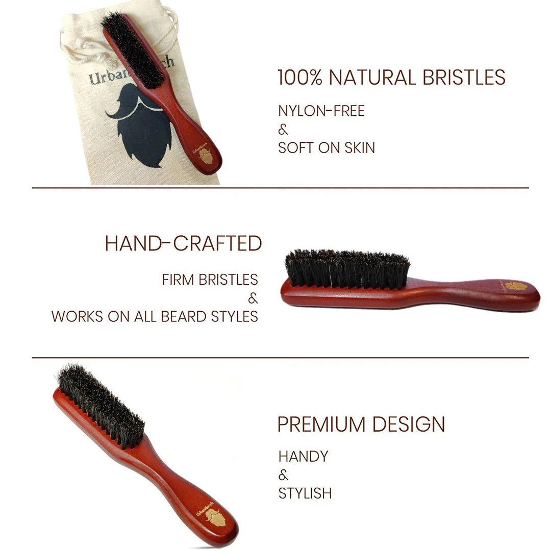 UrbanMooch Premium 100% Boar Bristle Beard Brush for Men - Image 3