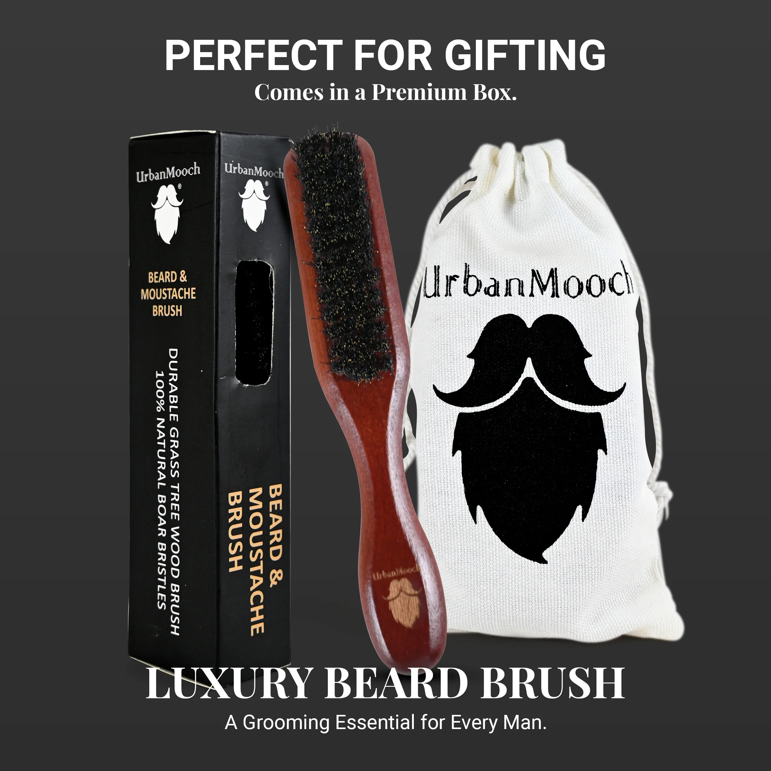 UrbanMooch Premium 100% Boar Bristle Beard Brush for Men - Image 7
