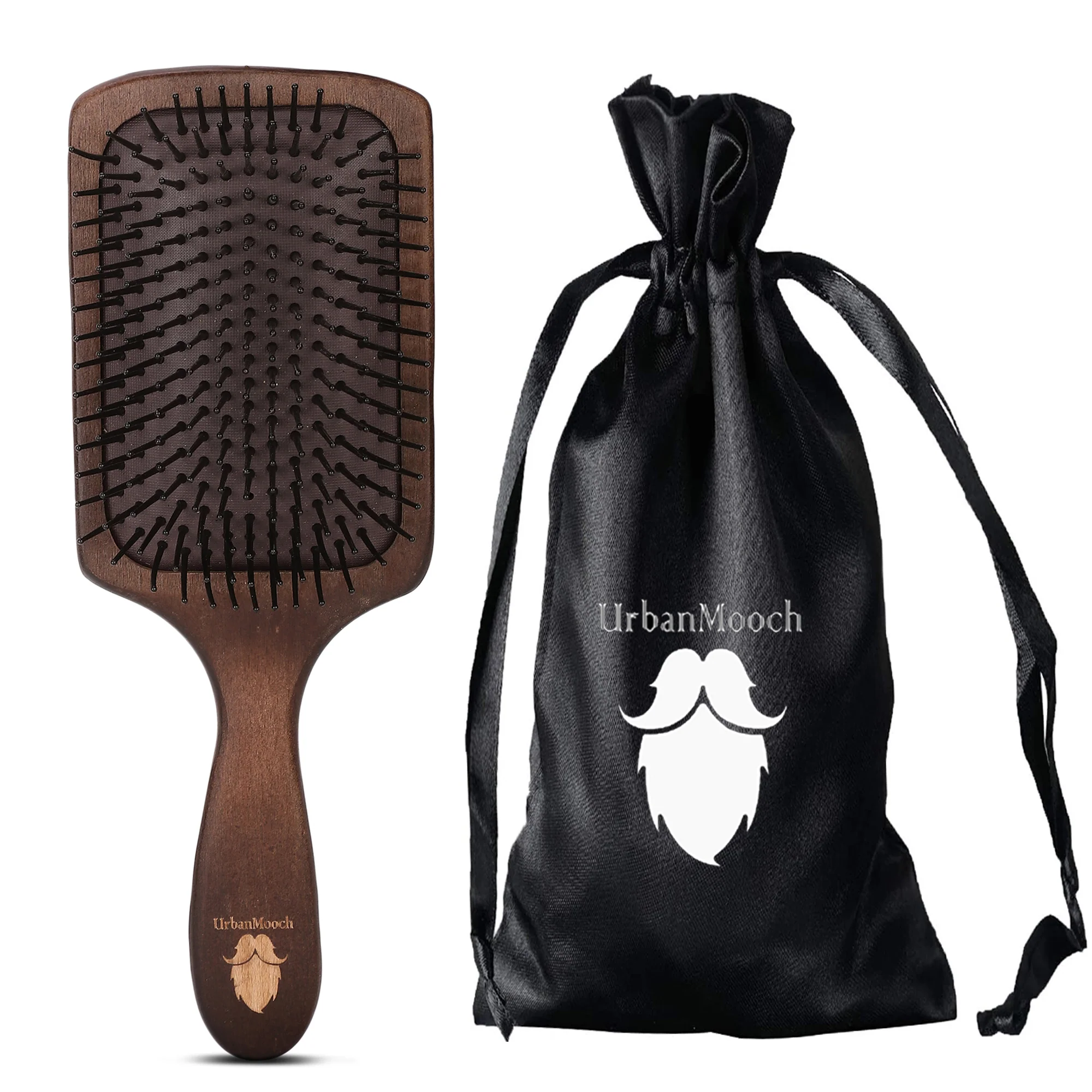 Premium Wooden Hair Brush For Men | Nylon Bristles | Paddle Hair Brush For Men - Image 3