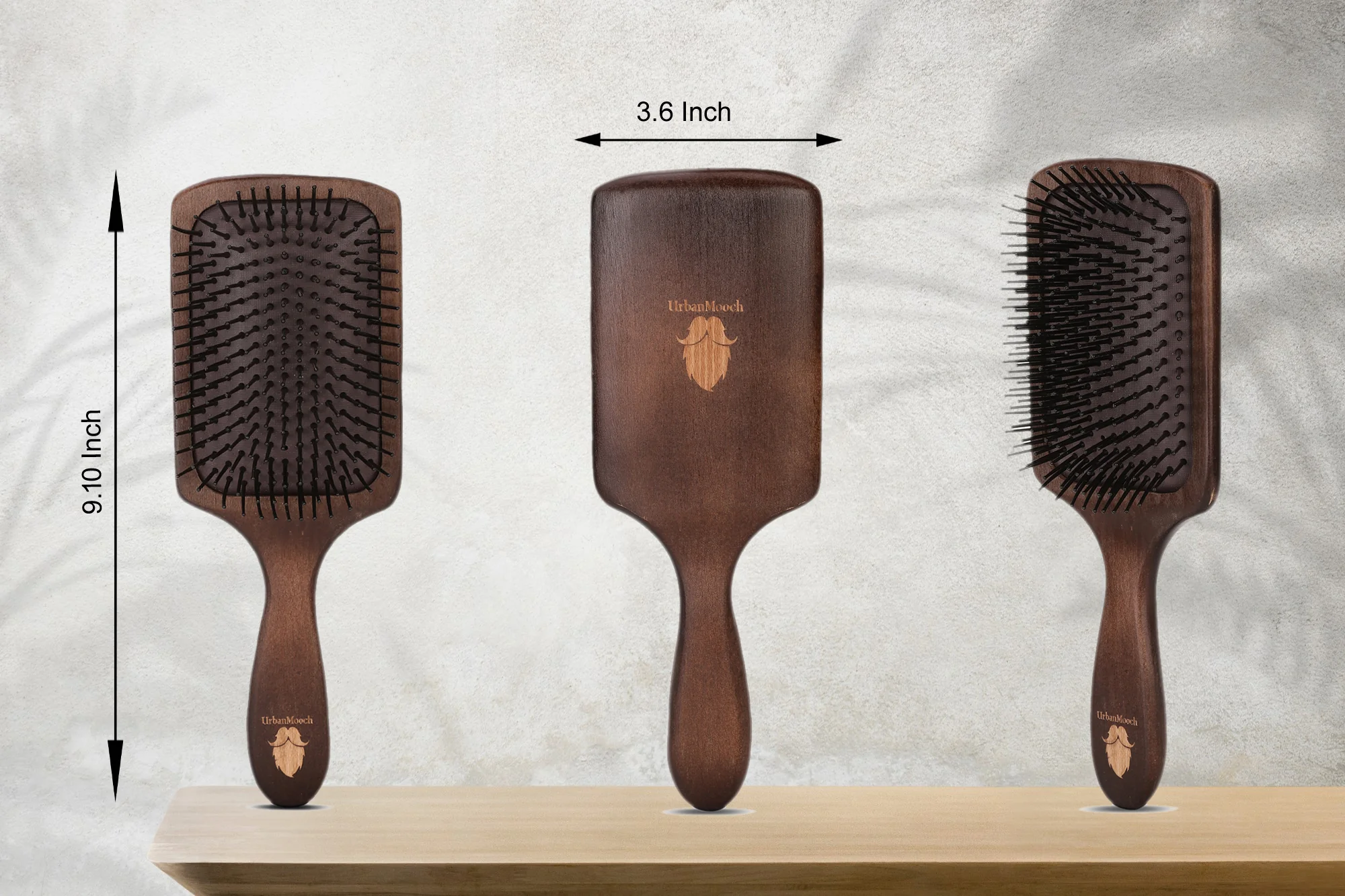 Premium Wooden Hair Brush For Men | Nylon Bristles | Paddle Hair Brush For Men - Image 5