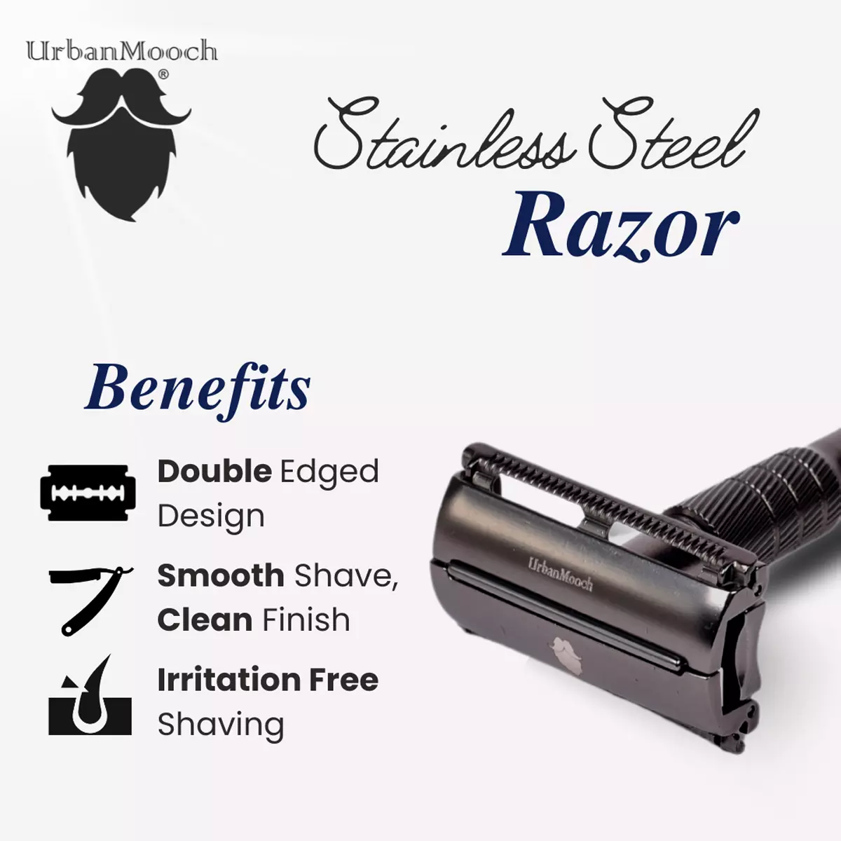 UrbanMooch Premium Butterfly Safety Razor for Men | Close Shave | Smooth Shaving - Image 6