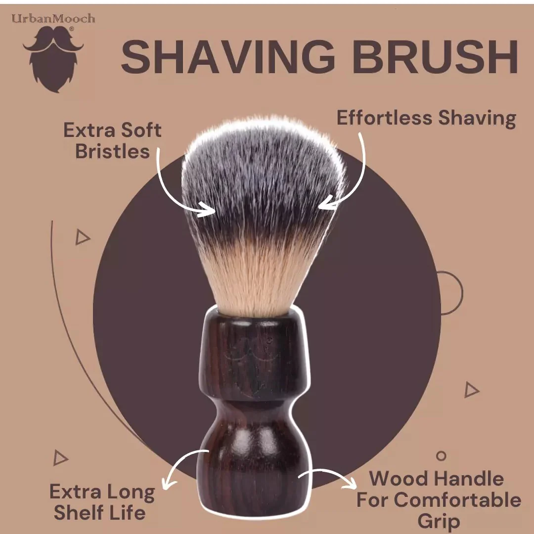 Premium & Stylish Resin Shaving Brush - Brown - Image 3