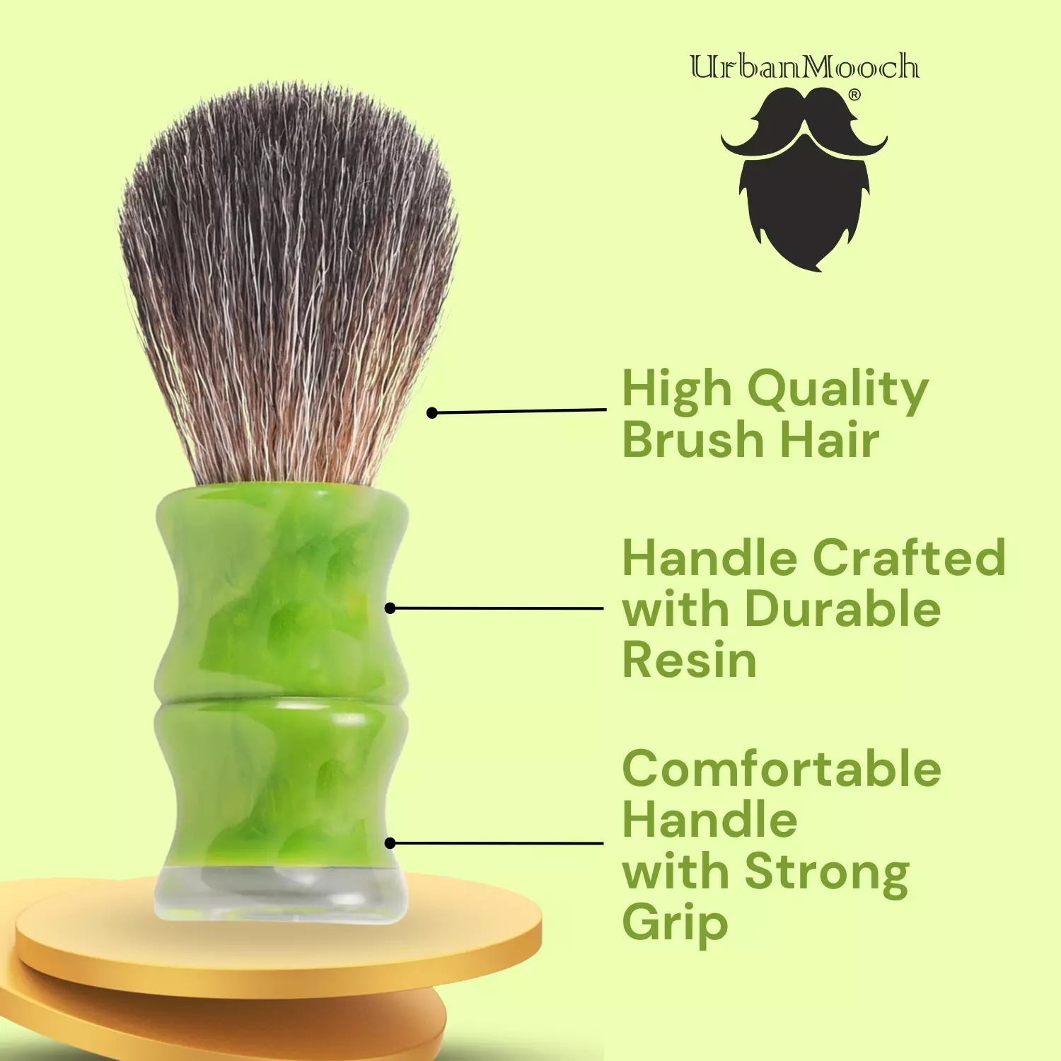 Premium & Stylish Resin Shaving Brush - Green - Image 3