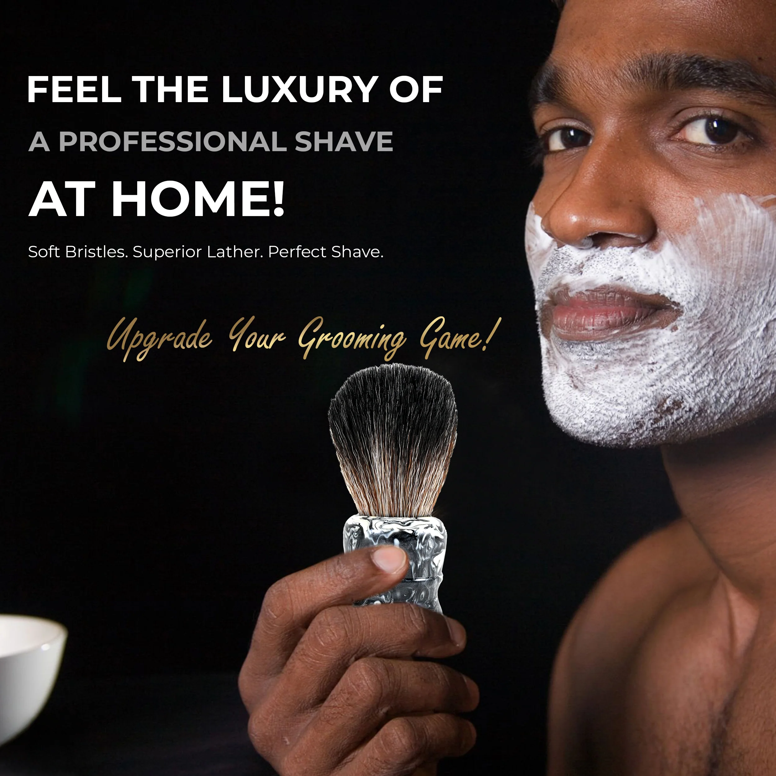 Premium Resin Shaving Brush With Ultra Soft & Absorbent Bristles - 28mm Knot - Image 5