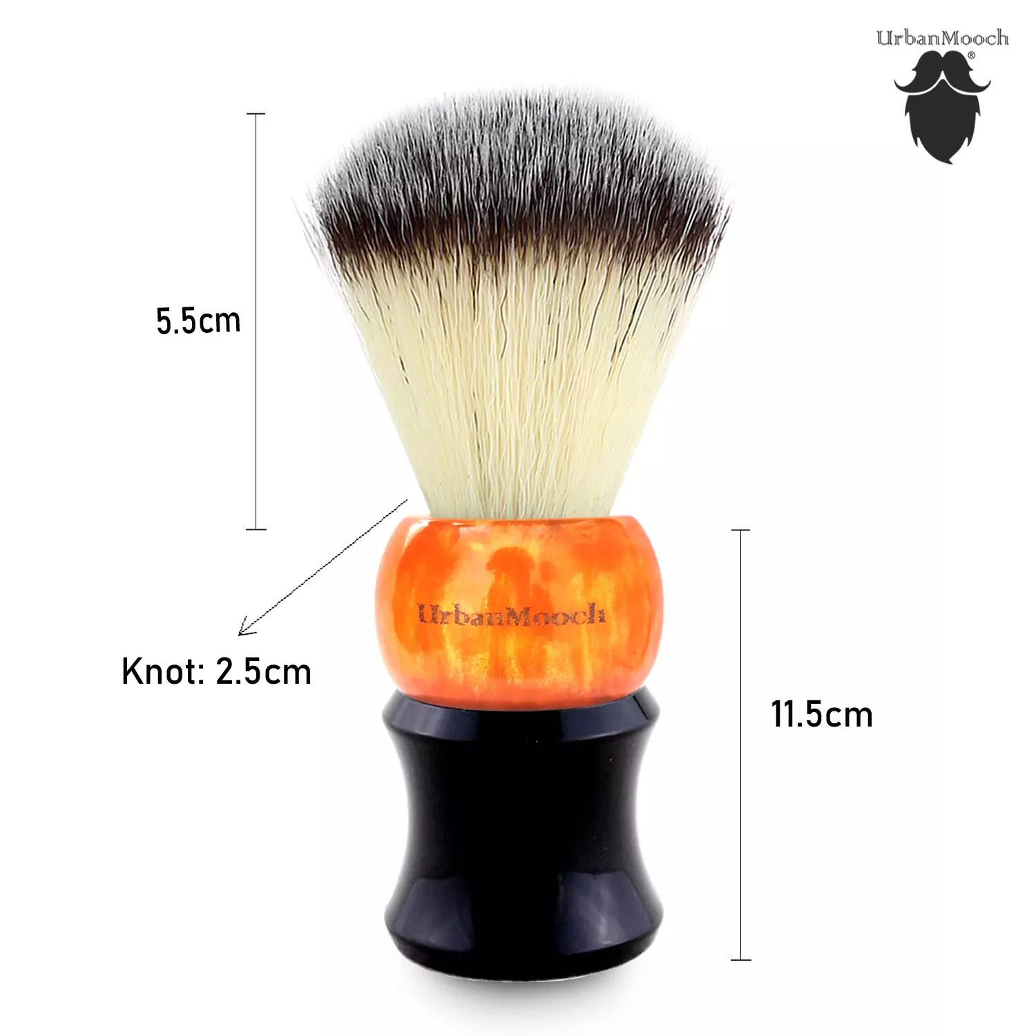 Premium & Stylish Resin Shaving Brush - Orange - Image 5