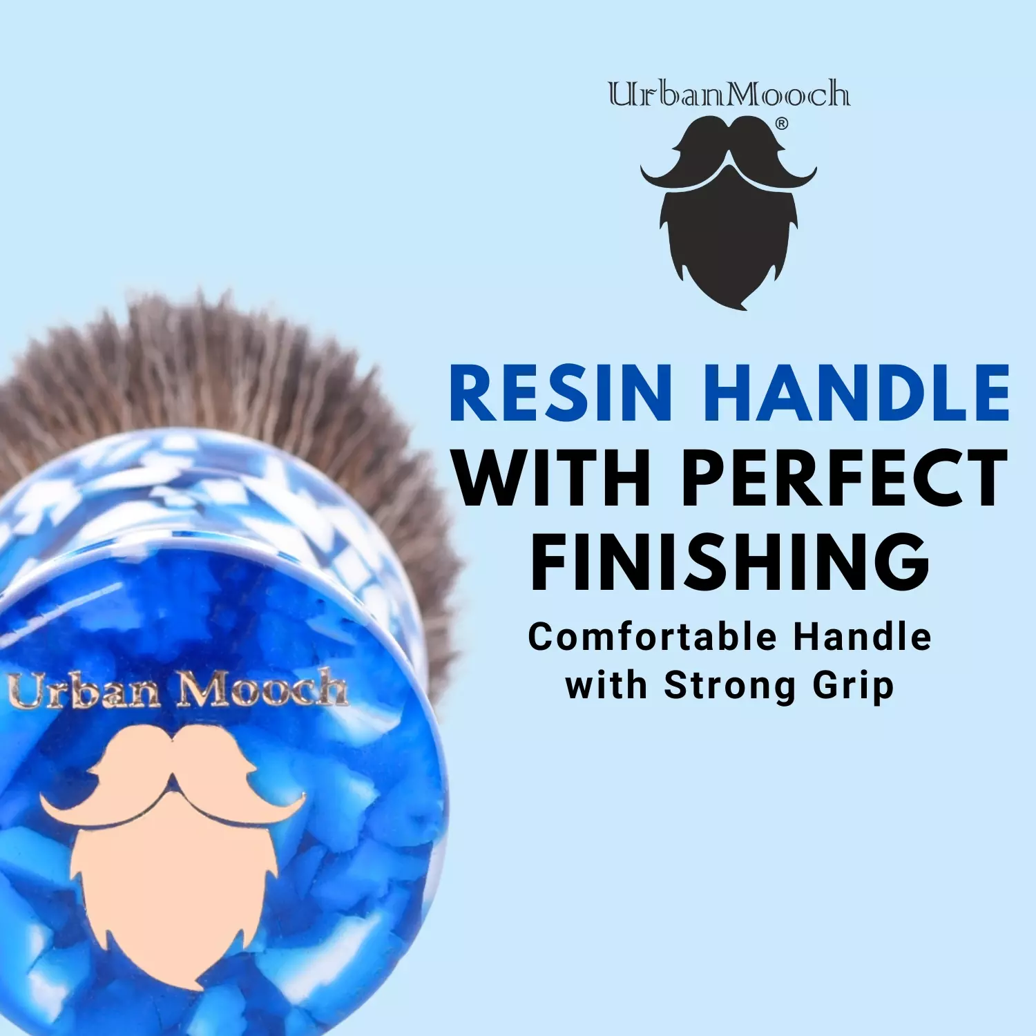 Premium & Stylish Resin Shaving Brush - Sky - Image 3