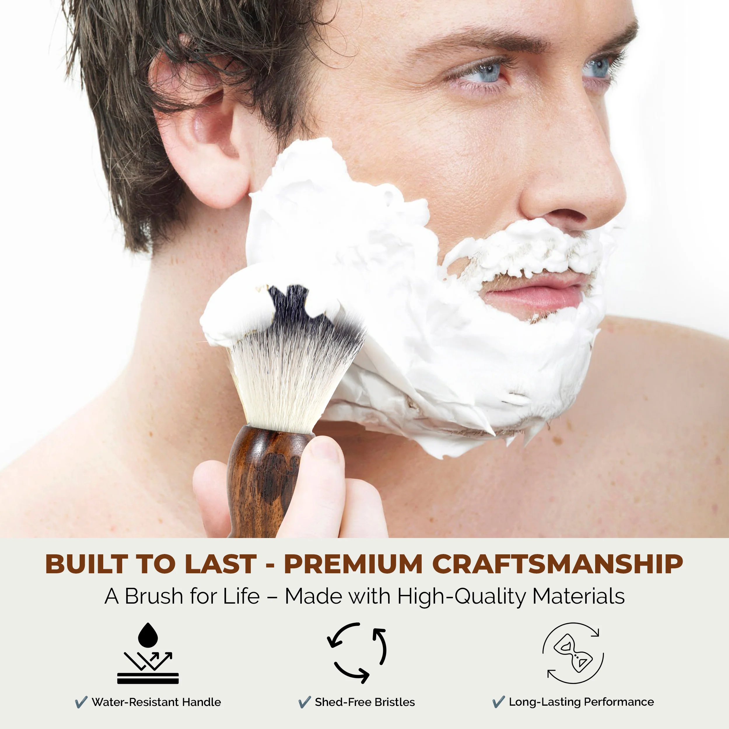 UrbanMooch Premium Wooden Shaving Brush for Men - Ultra Soft Bristles - Image 8