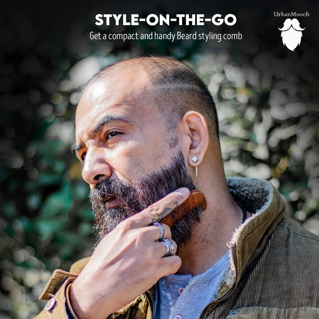 Pure Sheesham Wood Beard Comb for Men - Image 3