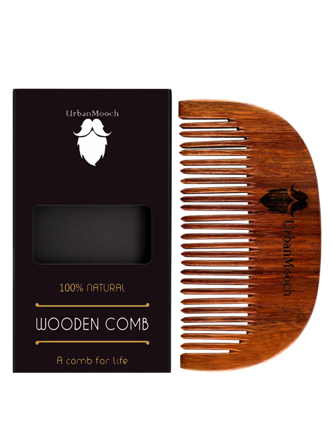 Pure Sheesham Wood Beard Comb for Men - Image 5