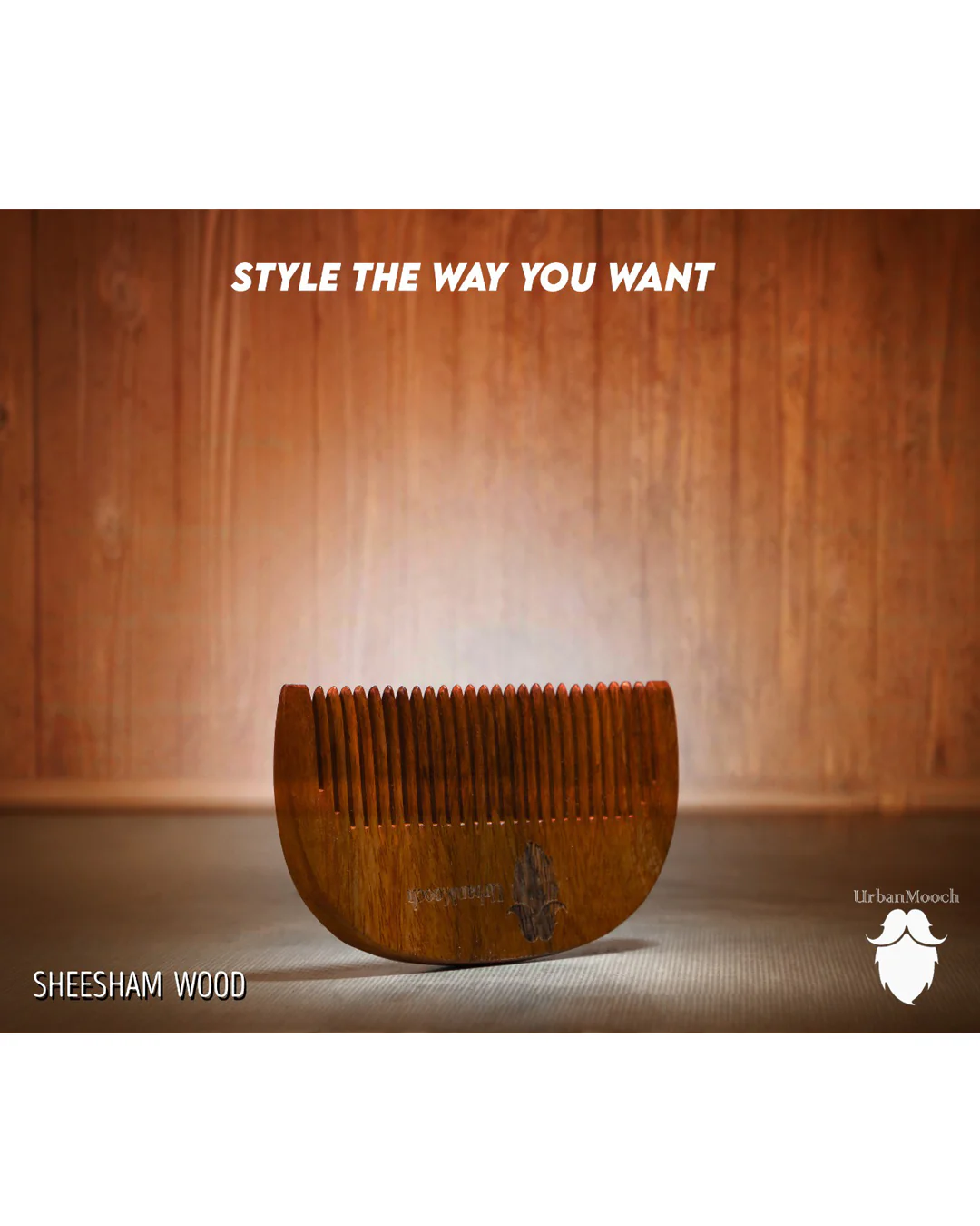Pure Sheesham Wood Beard Comb for Men - Image 7