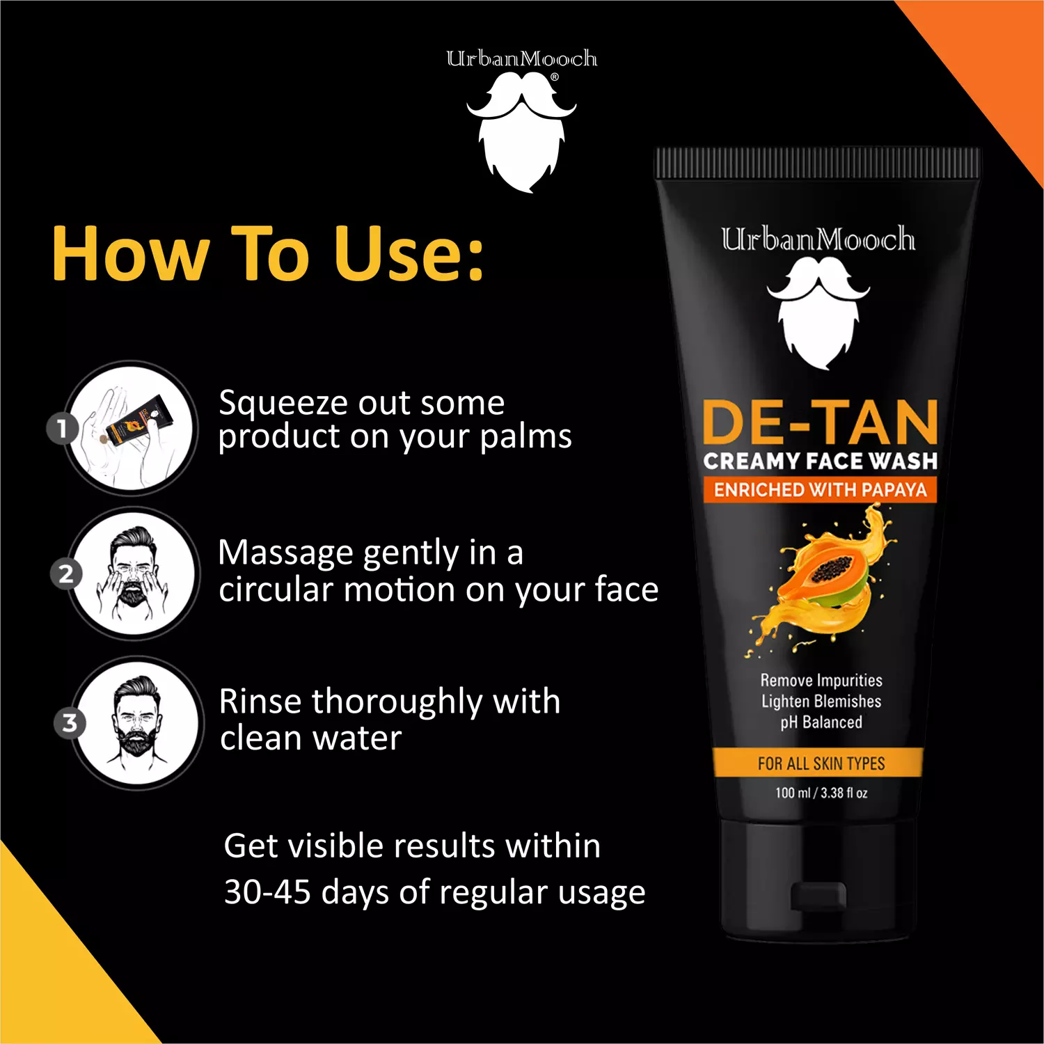 UrbanMooch De Tan Face Wash for Men - Image 3
