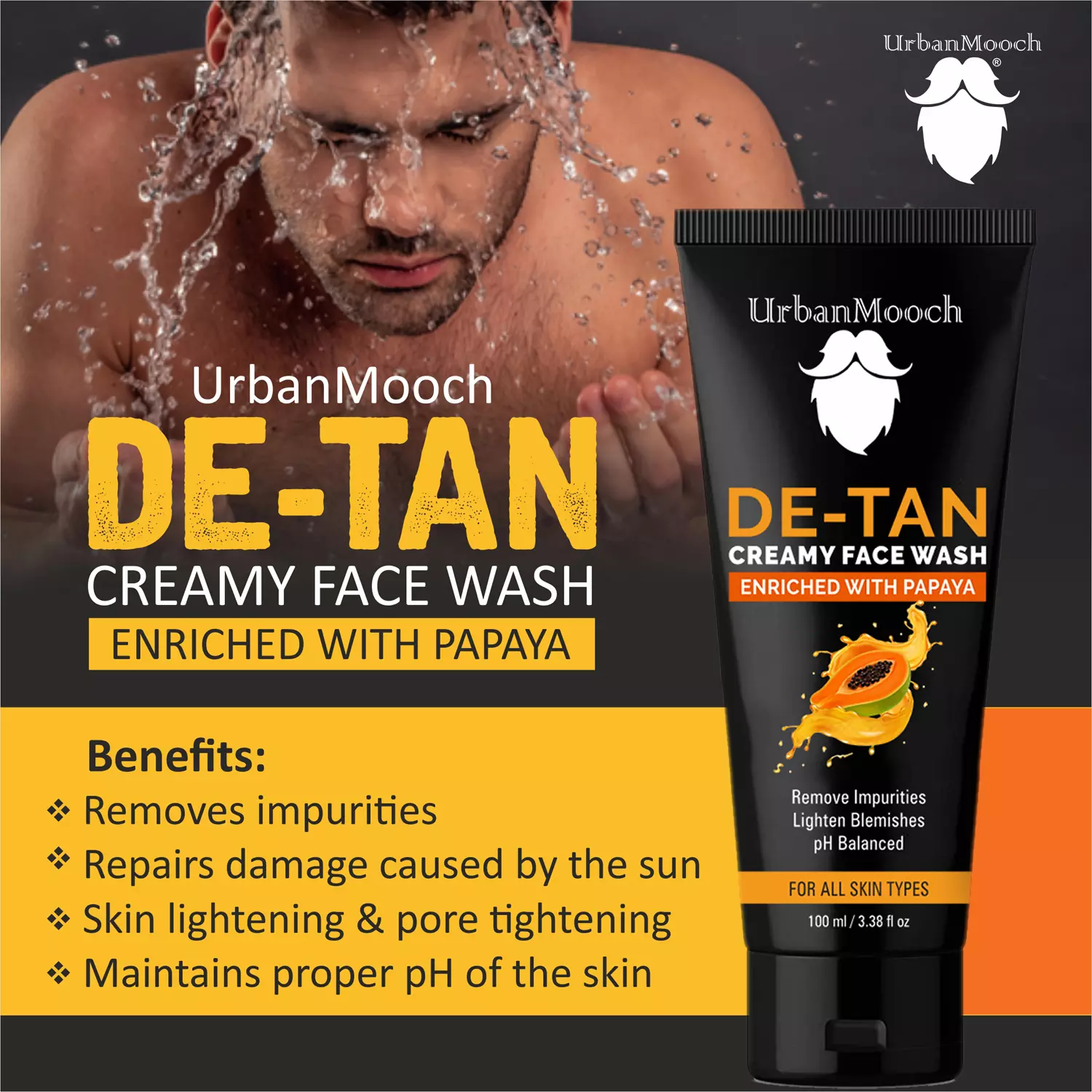 UrbanMooch De Tan Face Wash for Men - Image 4