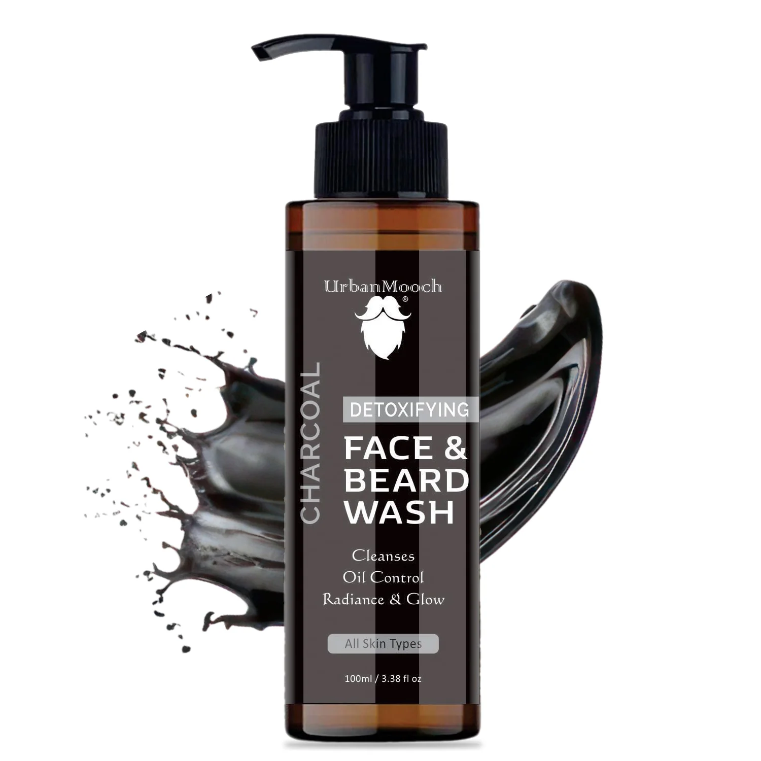 UrbanMooch 4 in 1 Beard Grooming Kit for Men | Anniversary, Birthday, Valentine Gift for Brother, Boyfriend, Husband | Charcoal Face & Beard Wash, Powerful Beard Growth Oil, Boar Bristle Beard Brush & Wooden Beard Comb - Image 3